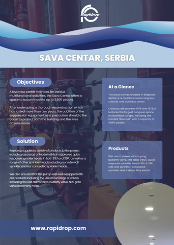 Rapidrop Products at the Sava Centar, Serbia